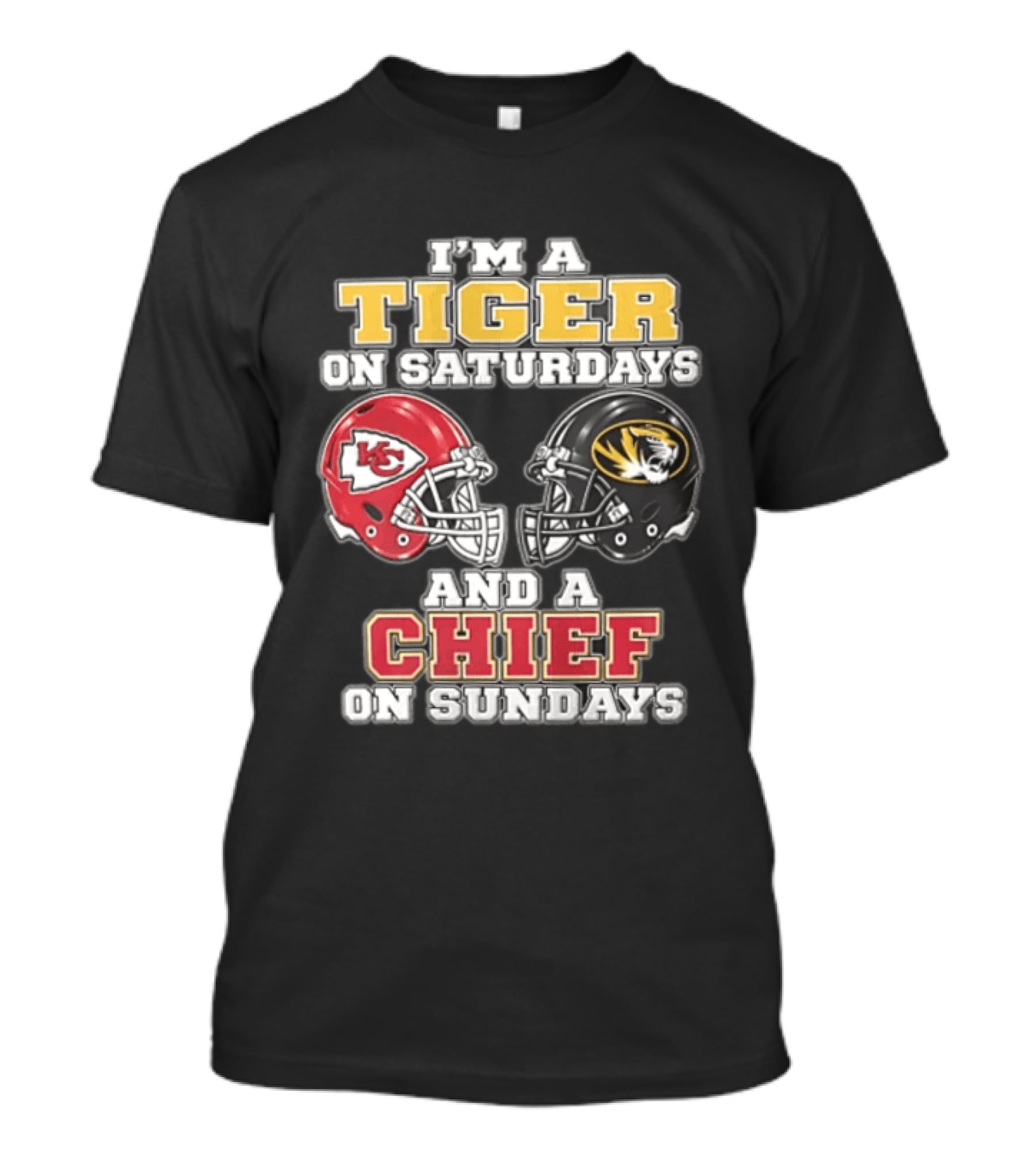 I'm A Tiger On Saturdays On And A Chief On Sundays Kansas City Missouri T-Shirt