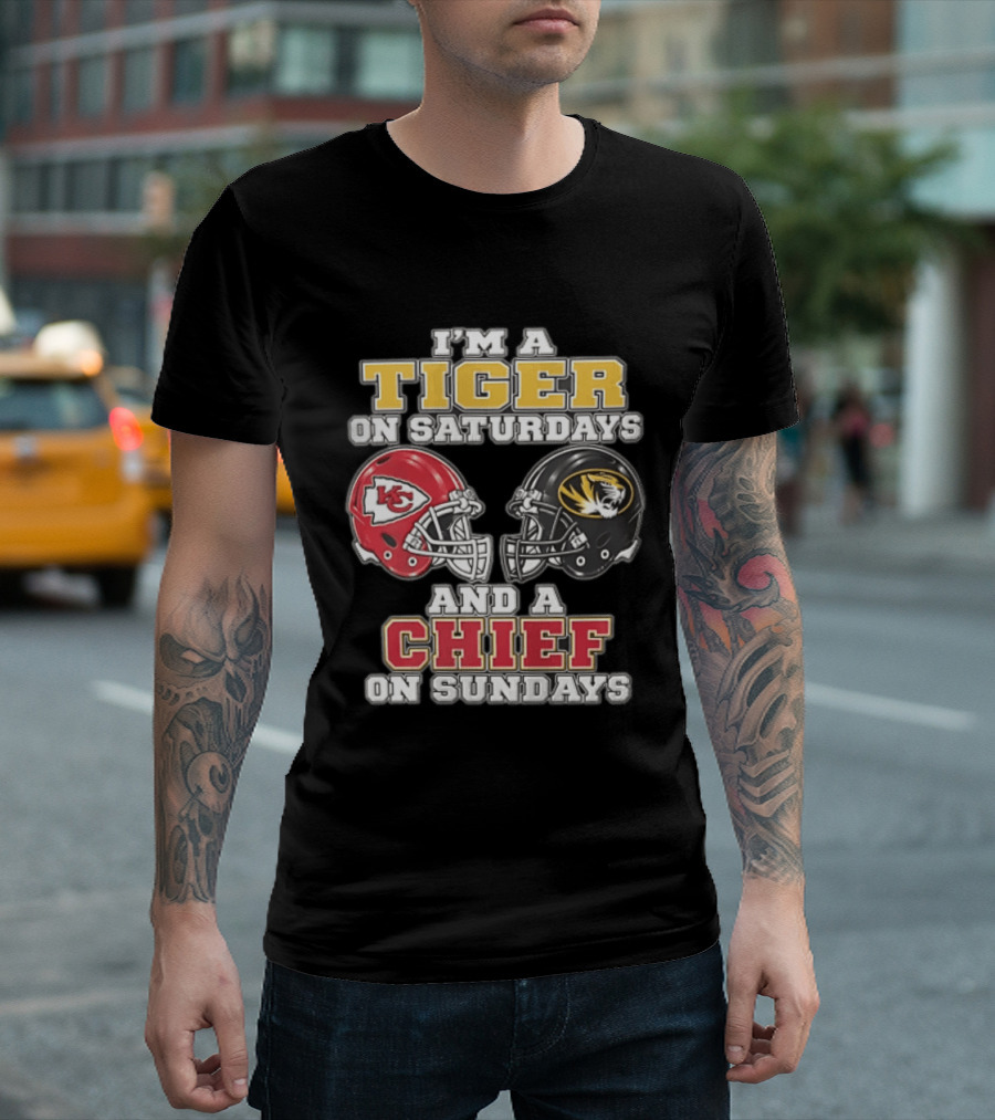 I'm A Tiger On Saturdays On And A Chief On Sundays Kansas City Missouri T-Shirt