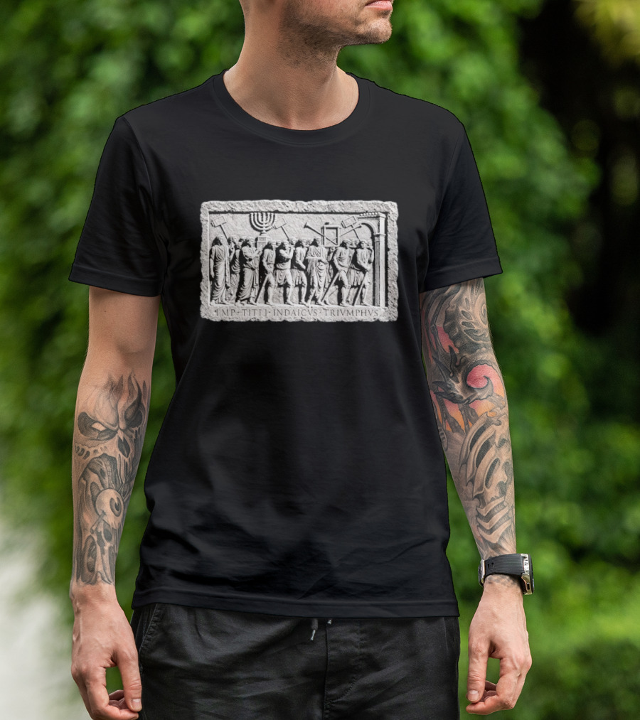 Myron Gaines Arch Of Titus IMP TITI INDAICVS TRIVMPHVS Menorah Roman Relief T-Shirt