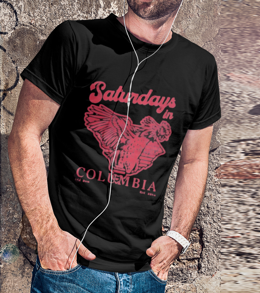 Saturdays In Columbia Old Row Gamecock Rooster Est 2014 T-Shirt