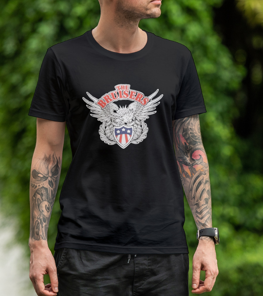 The Bruisers Eagle Red White Blue Shield Winged T-Shirt