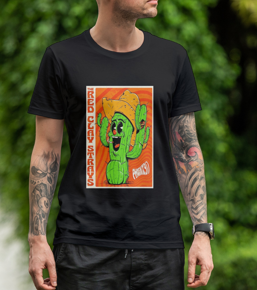 The Red Clay Strays Phoenix Cactus Character 2026 Desert Diamond Arena T-Shirt