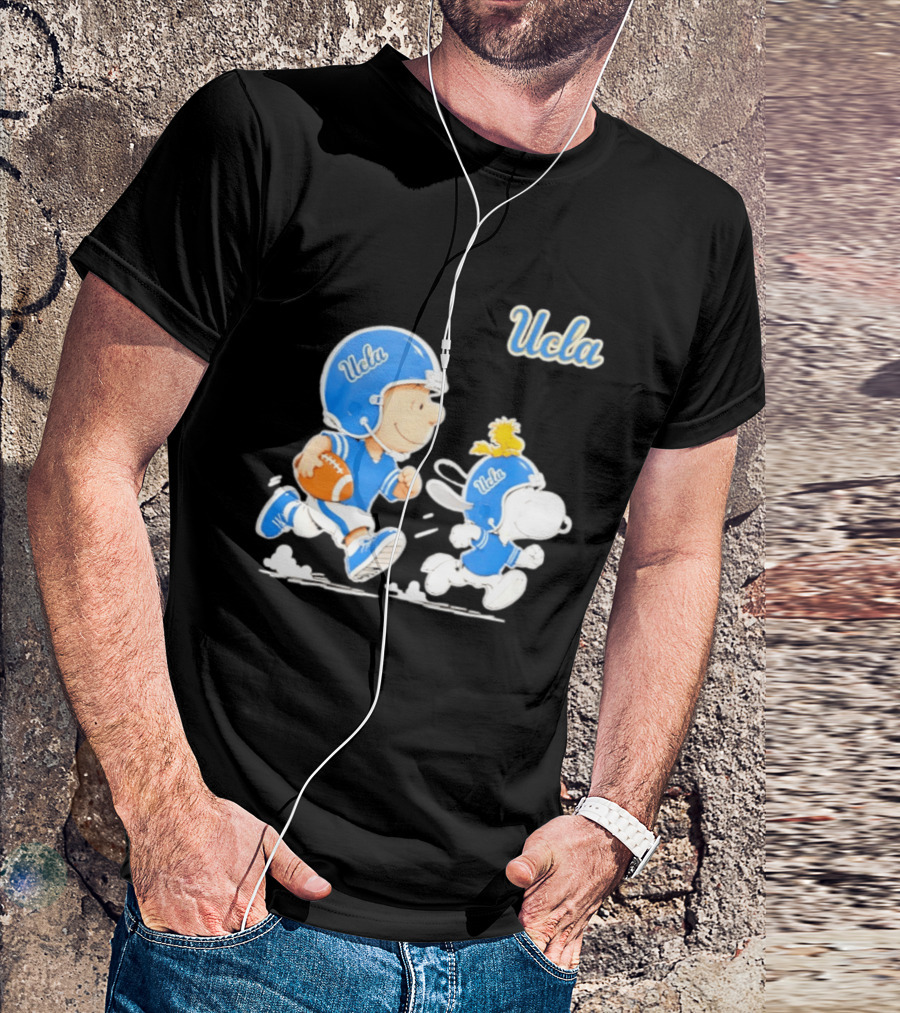 UCLA Charlie Brown Woodstock Snoopy Football NCAA Bruins Collaboration T-Shirt