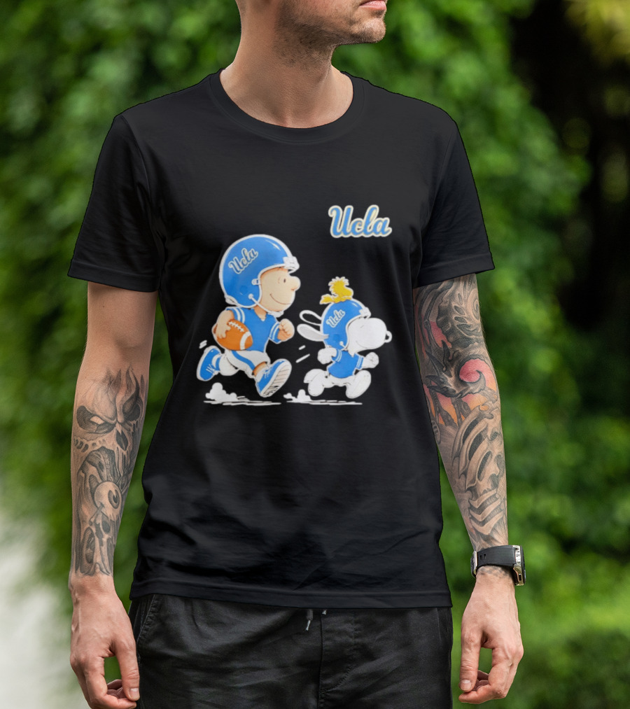 UCLA Charlie Brown Woodstock Snoopy Football NCAA Bruins Collaboration T-Shirt