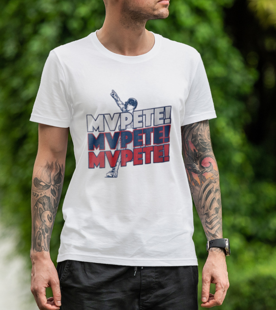 MVPETE Baseball Player Pointing Up Repeated T-Shirt