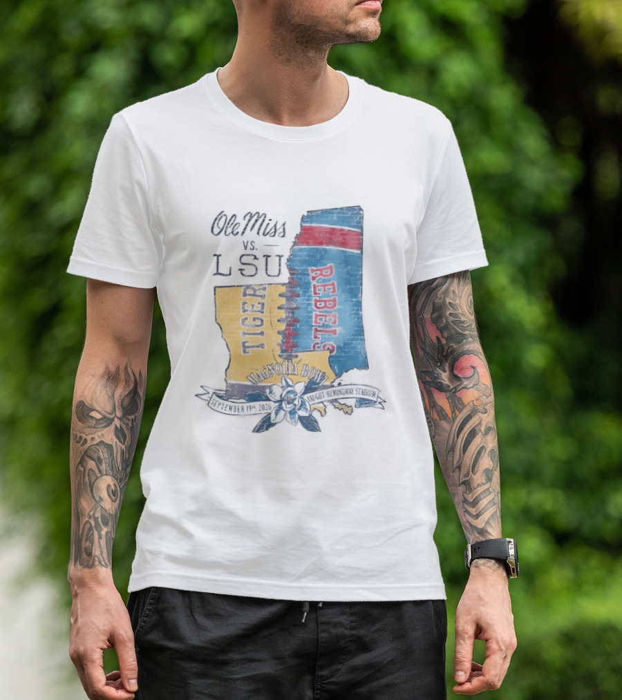 Ole Miss Vs LSU Magnolia Bowl September 19 2026 Vaught Hemingway Stadium T-Shirt