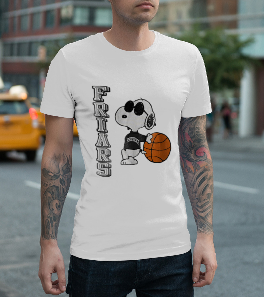 Providence Friars NCAA Snoopy Leaning Basketball Sunglasses T-Shirt