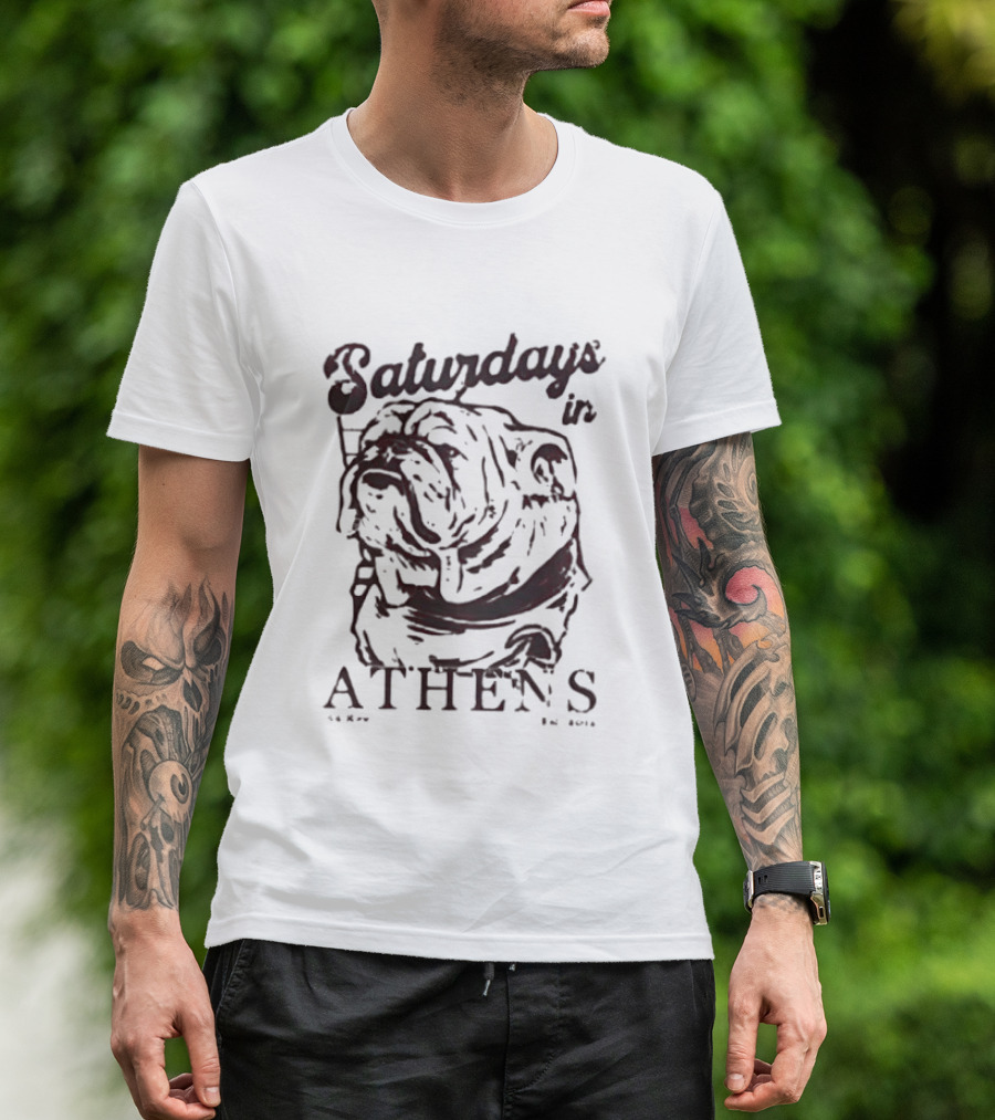 Saturdays In Athens Old Row Est 2014 Bulldog T-Shirt