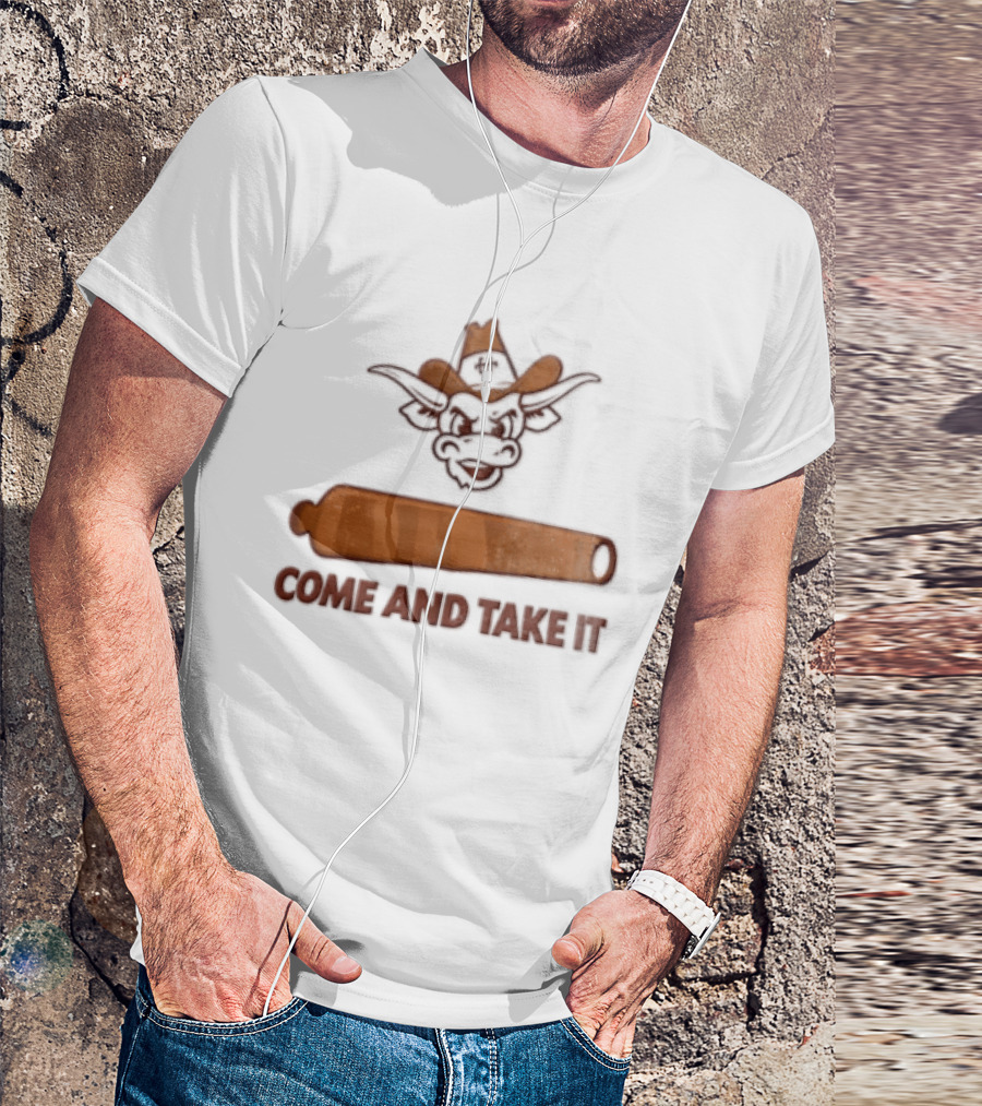 Texas Longhorns Mascot Cowboy Come And Take It Cannon T-Shirt