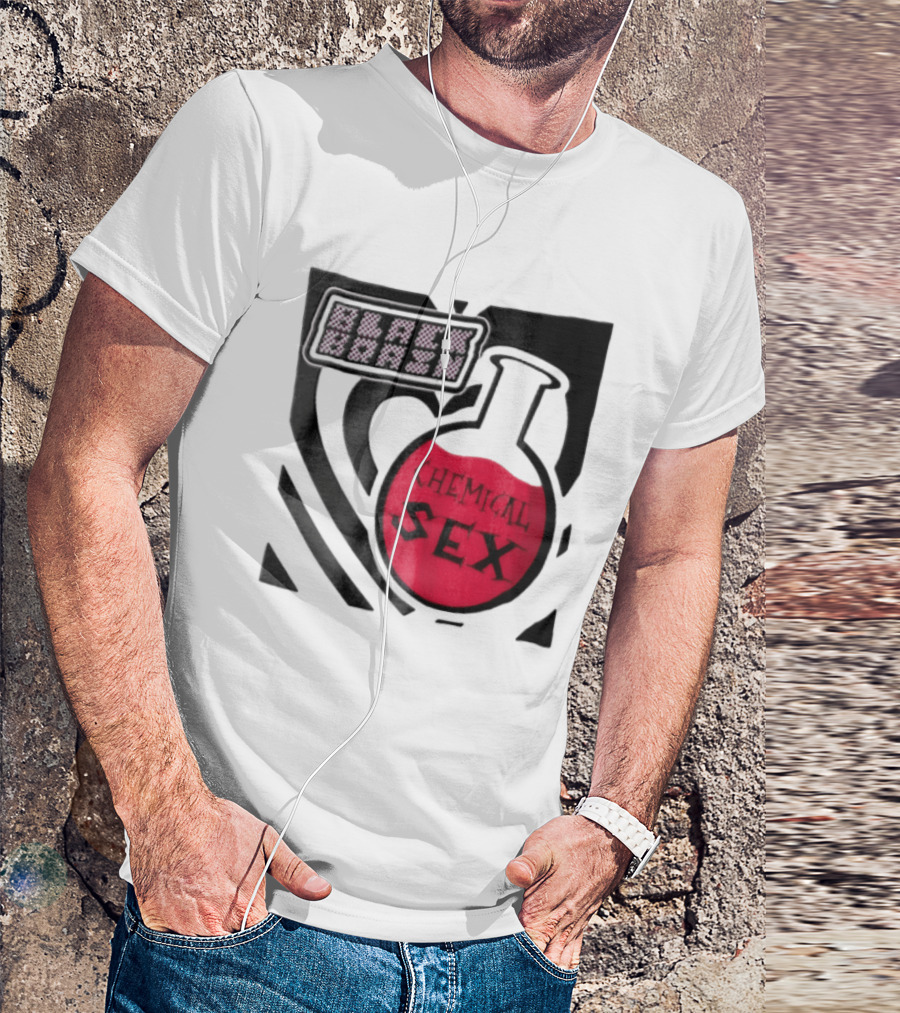 Black Brain Chemical Sex Halftone Heart Flask T-Shirt