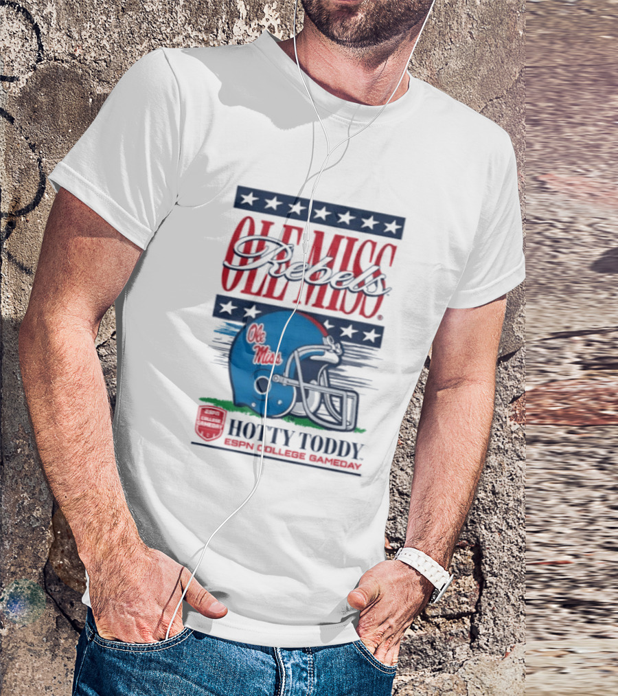 Ole Miss Rebels Helmet Hotty Toddy ESPN College Gameday T-Shirt