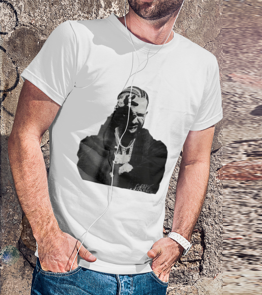 Drake Halftone Rapper Chains Gloves T-Shirt