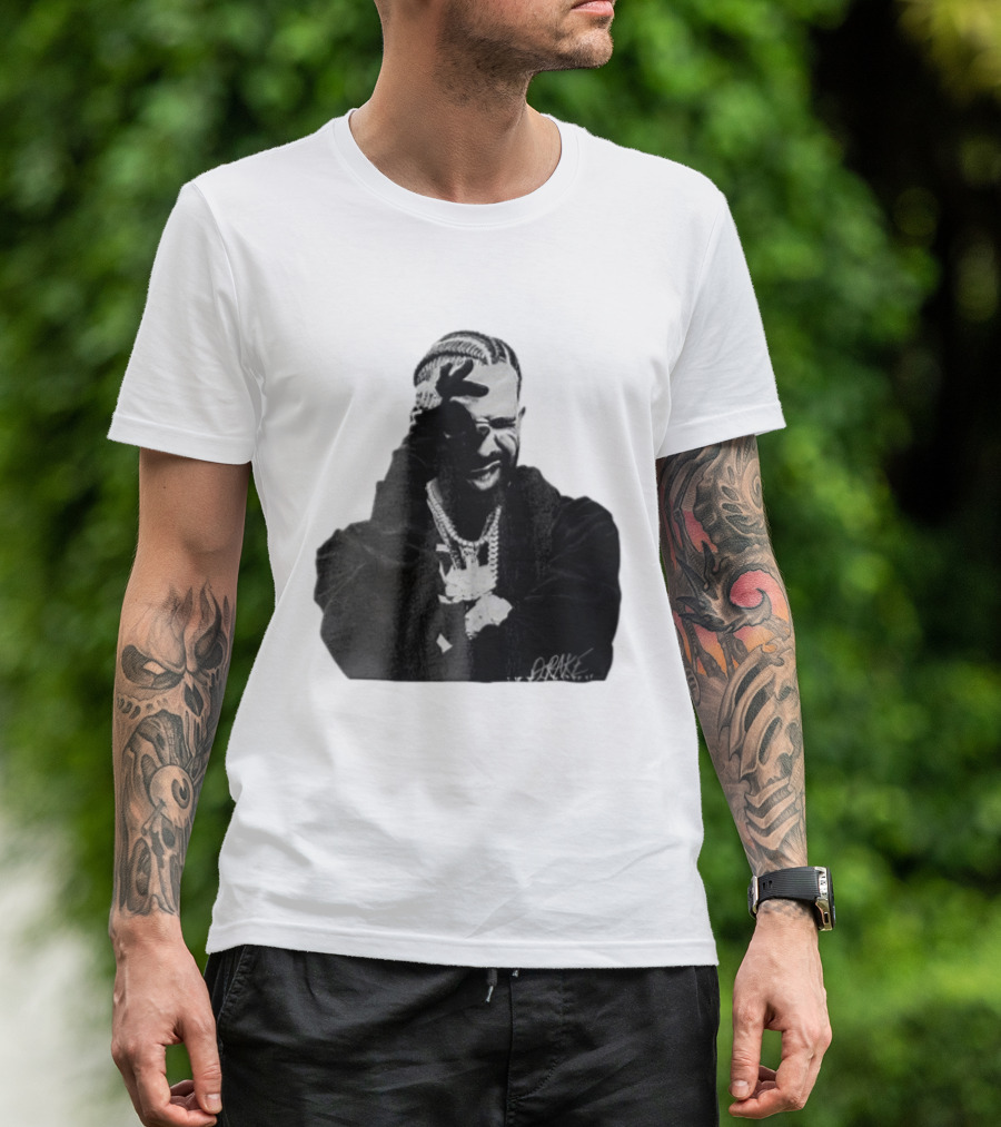 Drake Halftone Rapper Chains Gloves T-Shirt