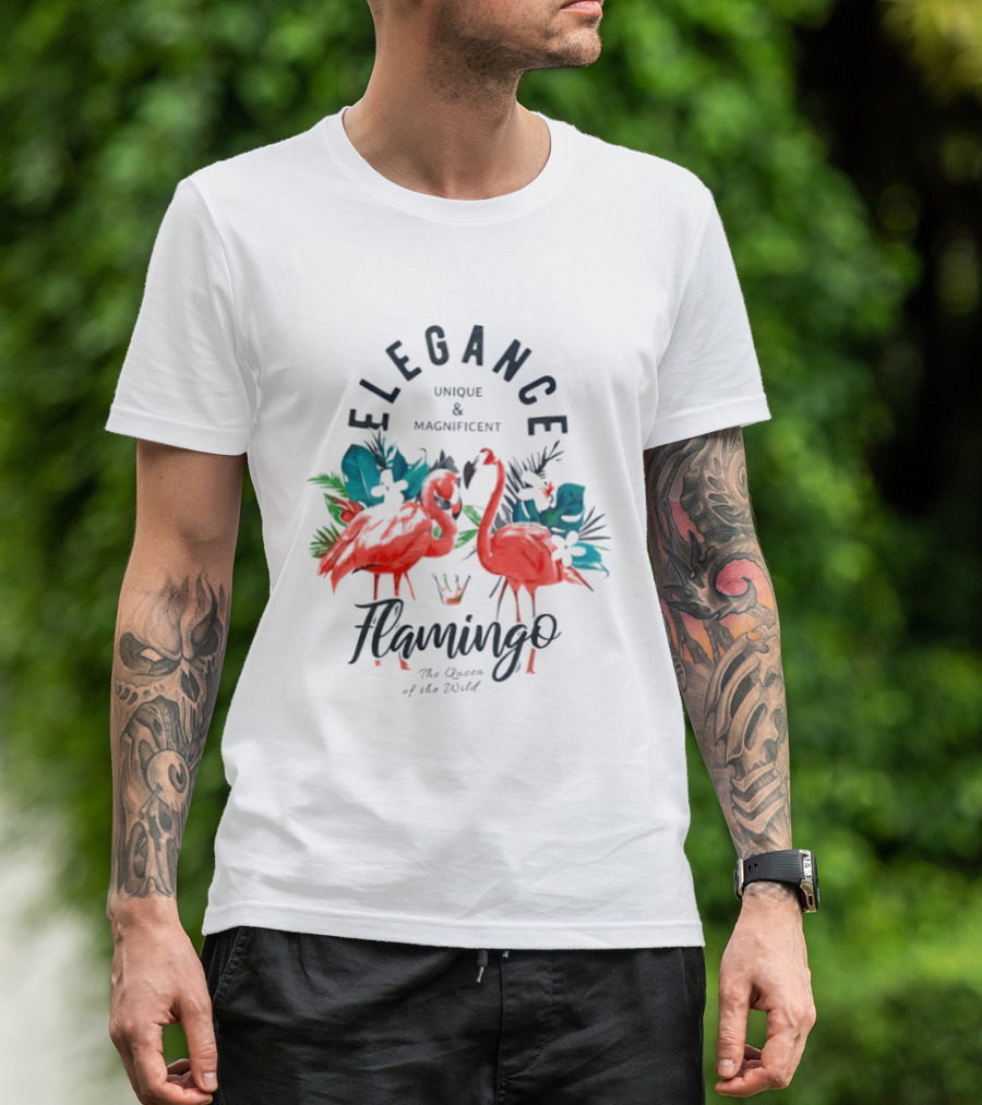 Elegance Unique Magnificent Flamingo The Queen Of The World T-Shirt