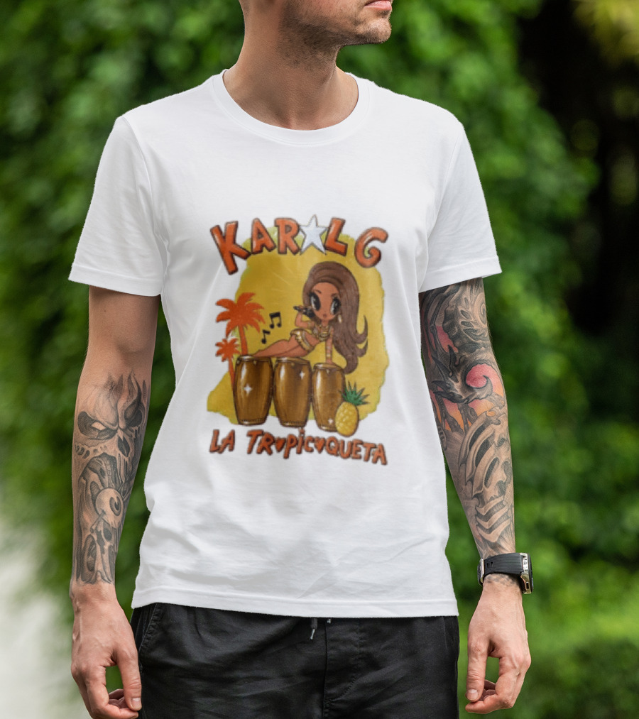 Karol G La Tropicuqueta Tropical Drummer Vibrant Island Vibes T-Shirt