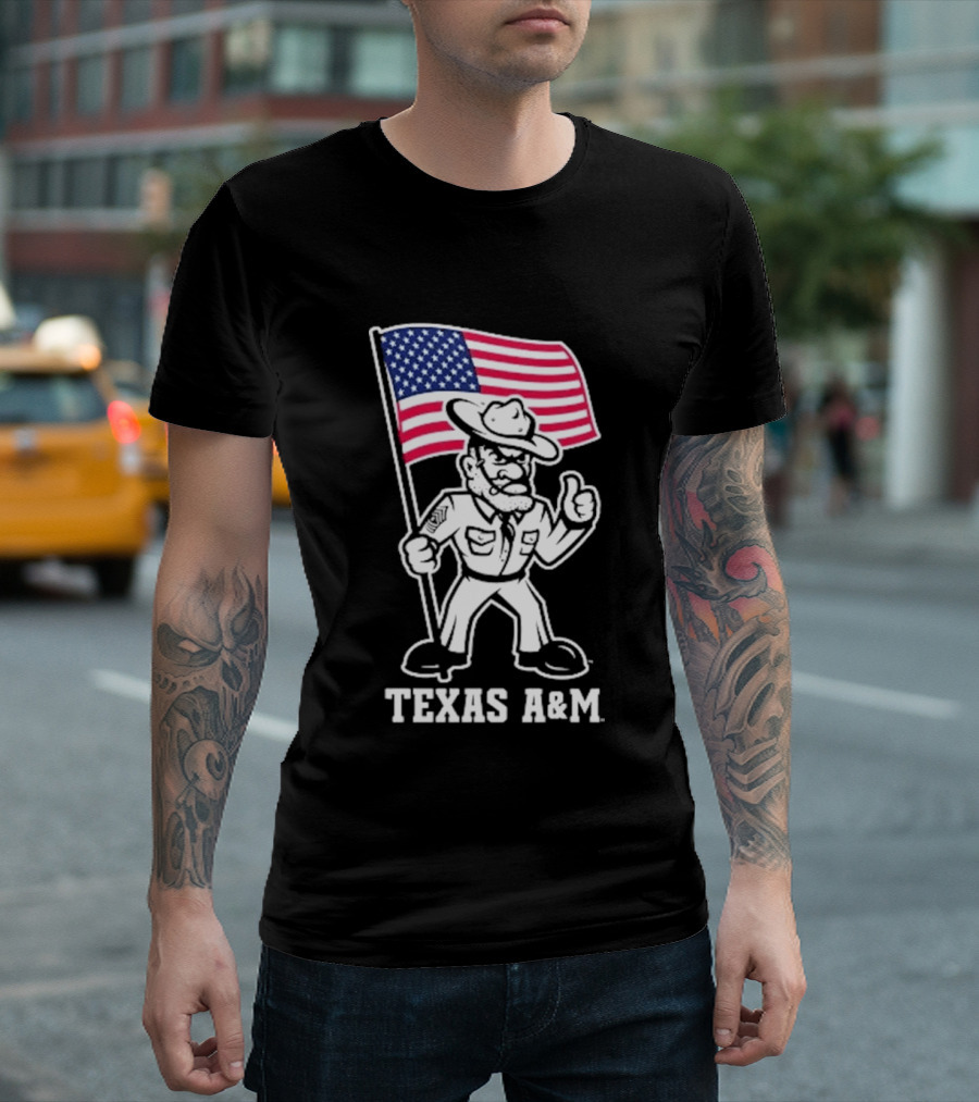 Texas A&M Ol' Sarge 2026 American Flag T-Shirt