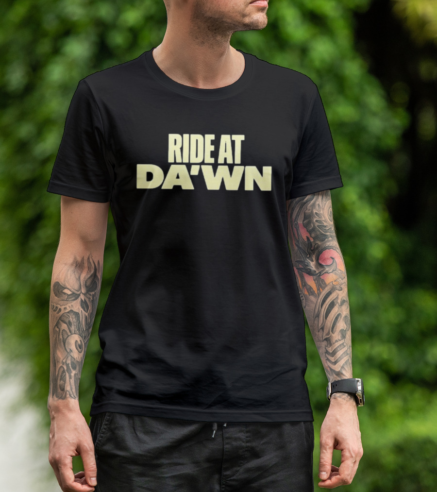 Aces Ride At Dawn Text Bold Yellow Font T-Shirt