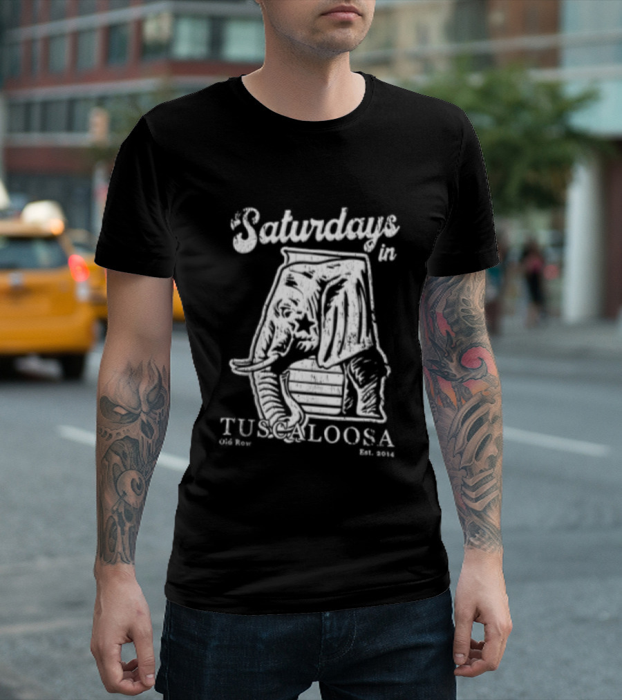 Alabama Crimson Tide NCAA Kyle Row Saturdays Tuscaloosa Elephant 2014 Star T-Shirt