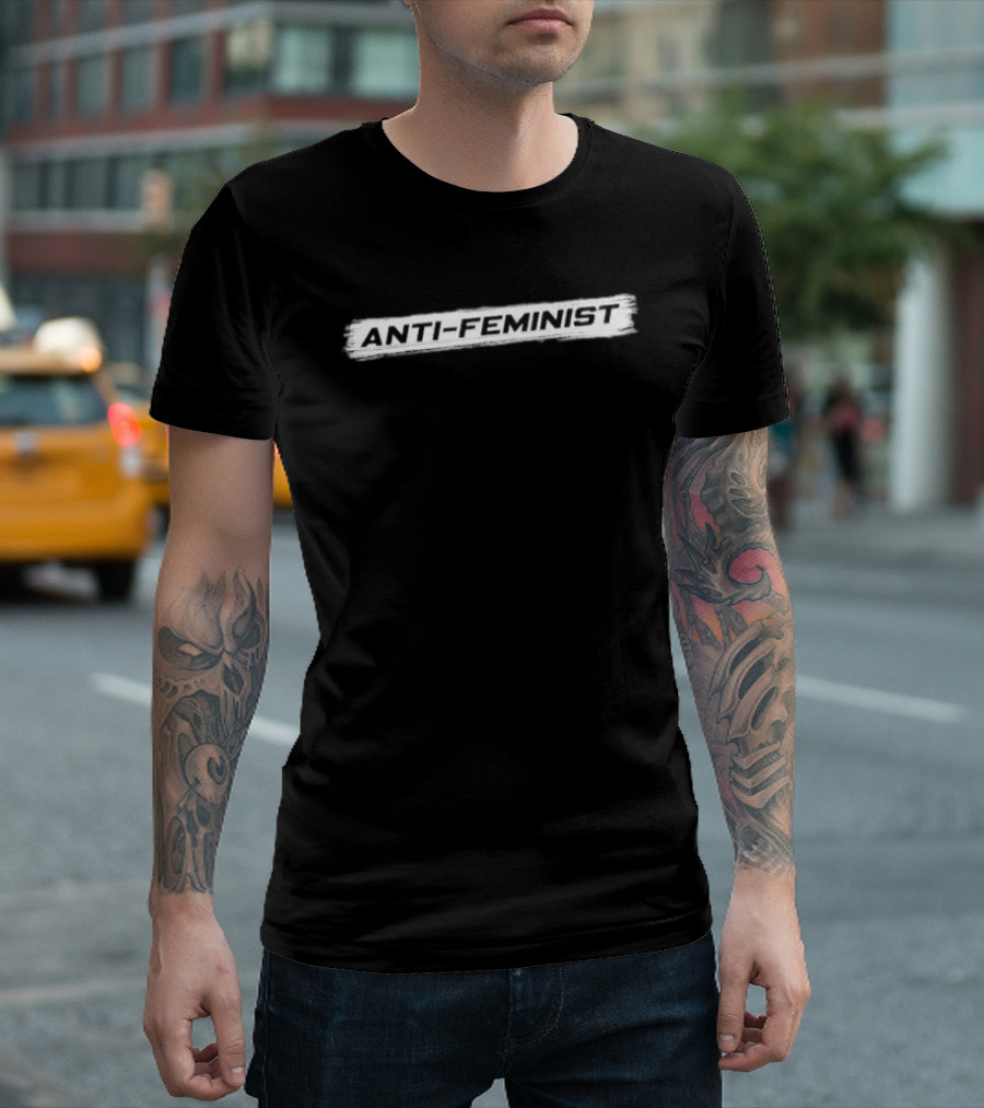 Anti Feminist Distressed Banner T-Shirt