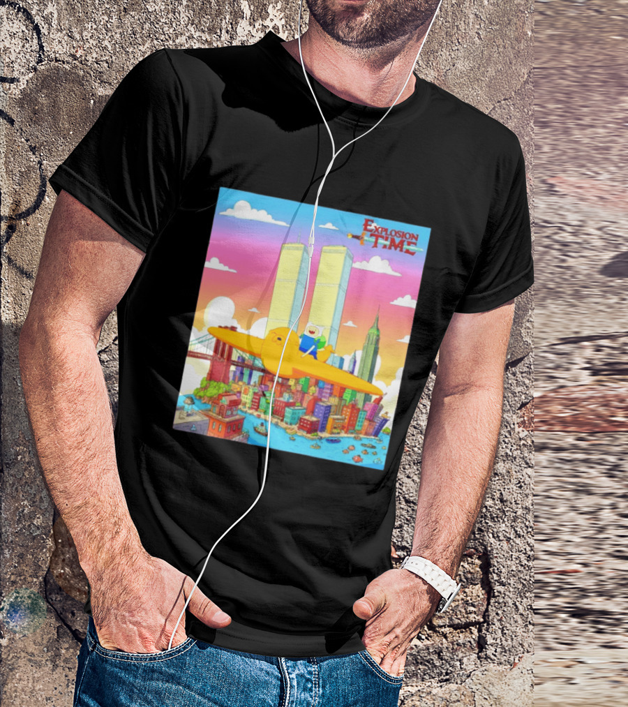 Explosion Time Adventure Finn And Jake NYC Skyline T-Shirt