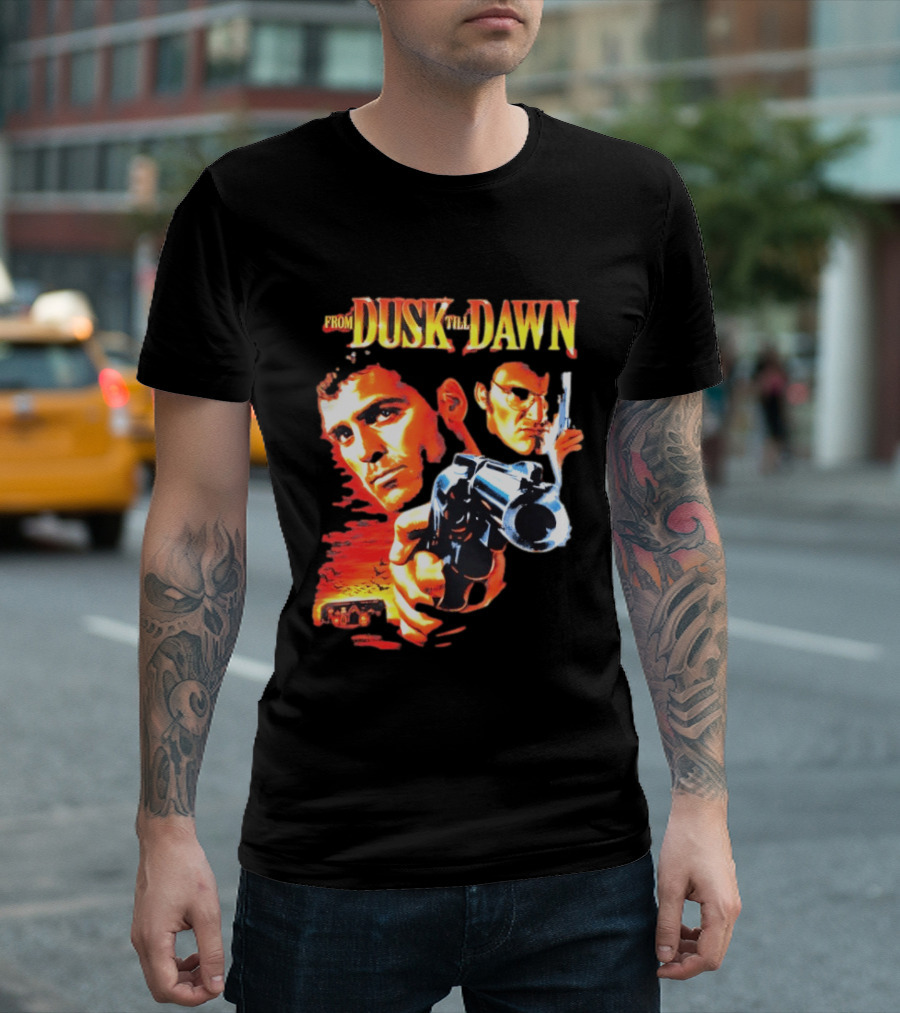 From Dusk Till Dawn Movie Artwork With Two Armed Characters T-Shirt