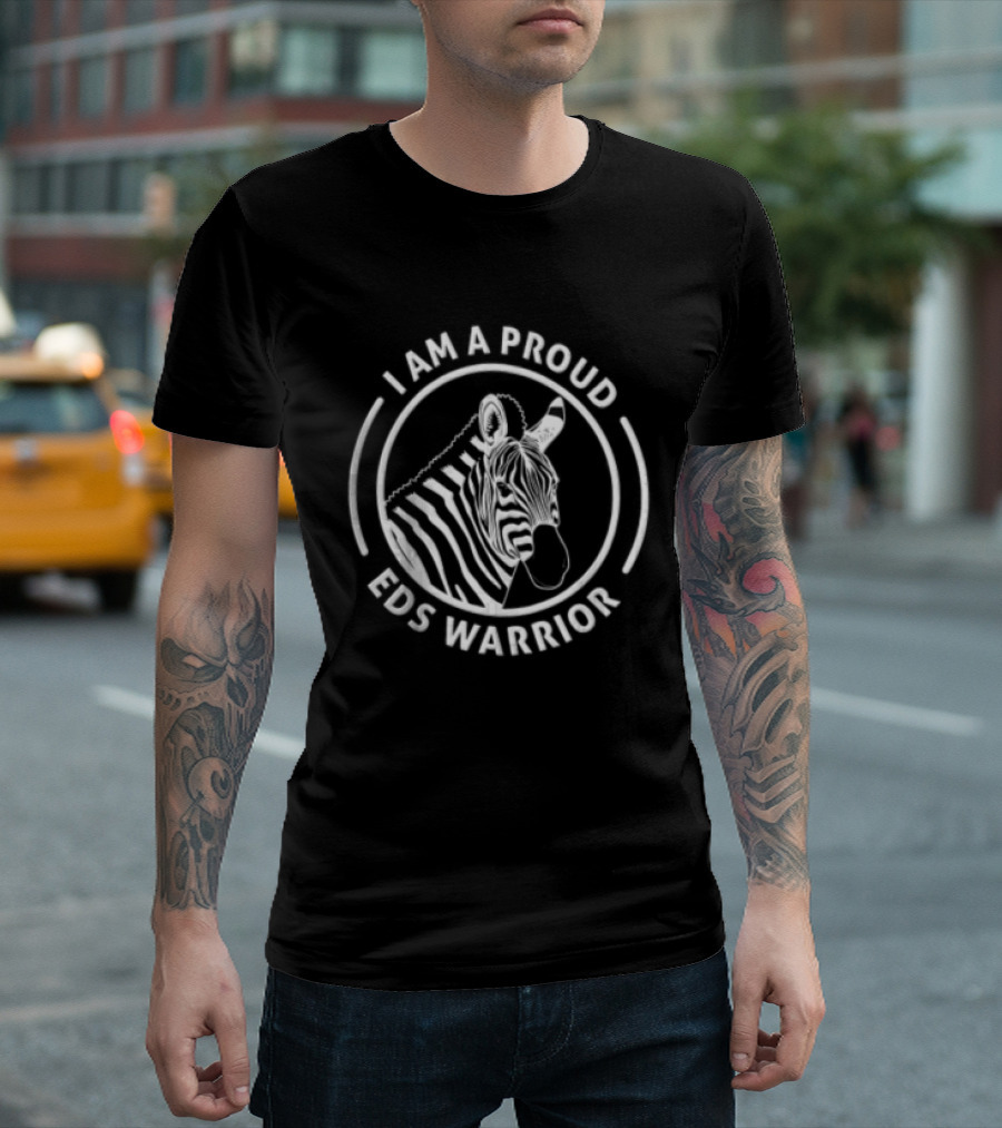 Proud EDS Warrior Zebra Head Inside Circle T-Shirt