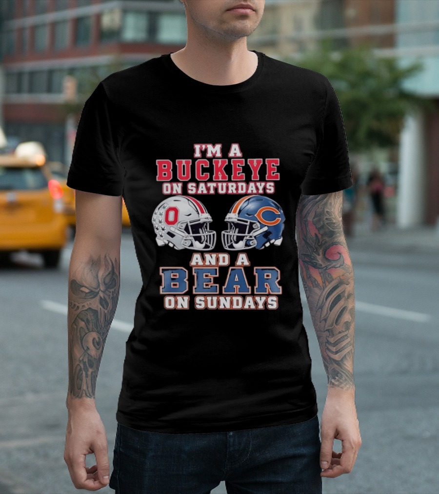 Ohio Buckeyes Saturdays Chicago Bears Sundays Football Rivalry T-Shirt
