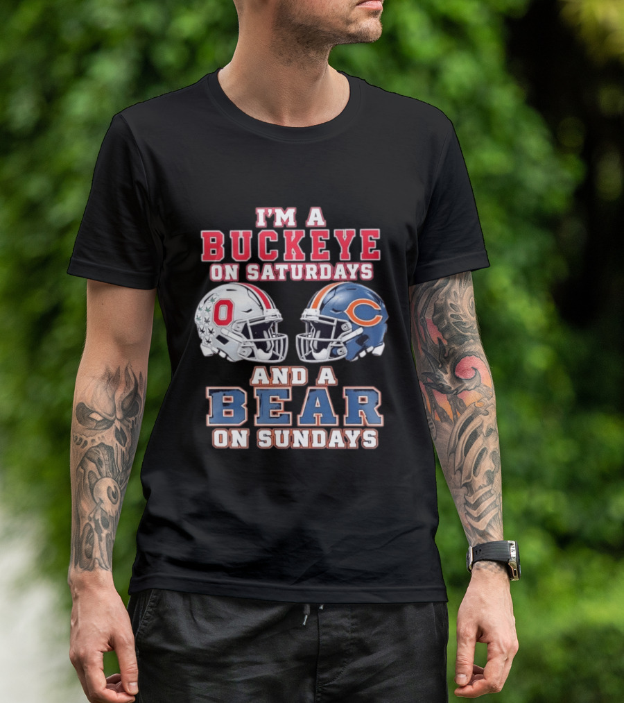 Ohio Buckeyes Saturdays Chicago Bears Sundays Football Rivalry T-Shirt