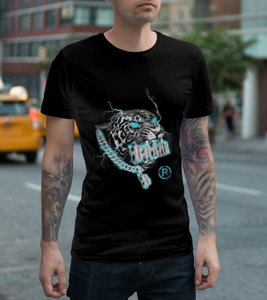 Marvel Black Panther Primal Lightning Panther With Blue Chain T-Shirt