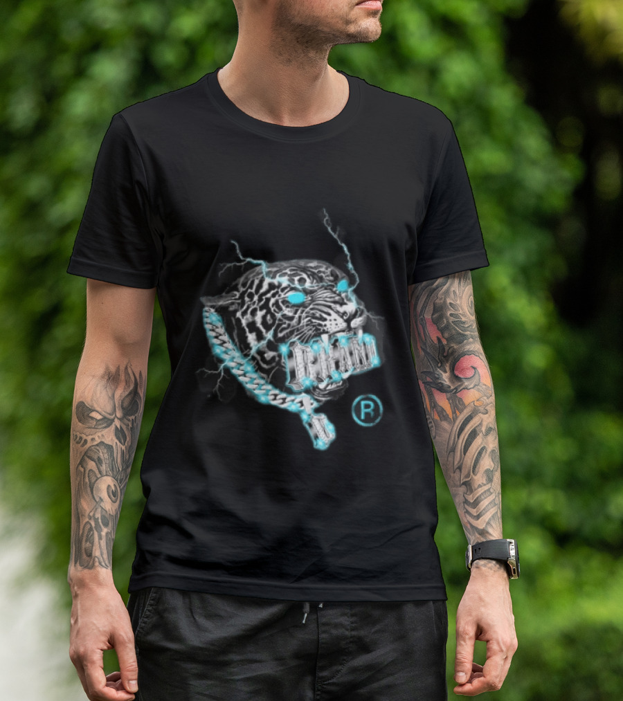 Marvel Black Panther Primal Lightning Panther With Blue Chain T-Shirt