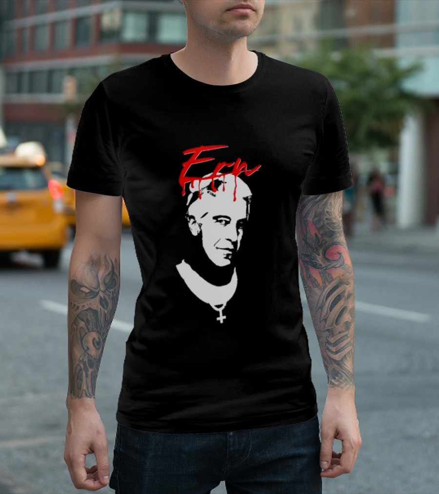 Epstein Priest With Dripping Red T-Shirt