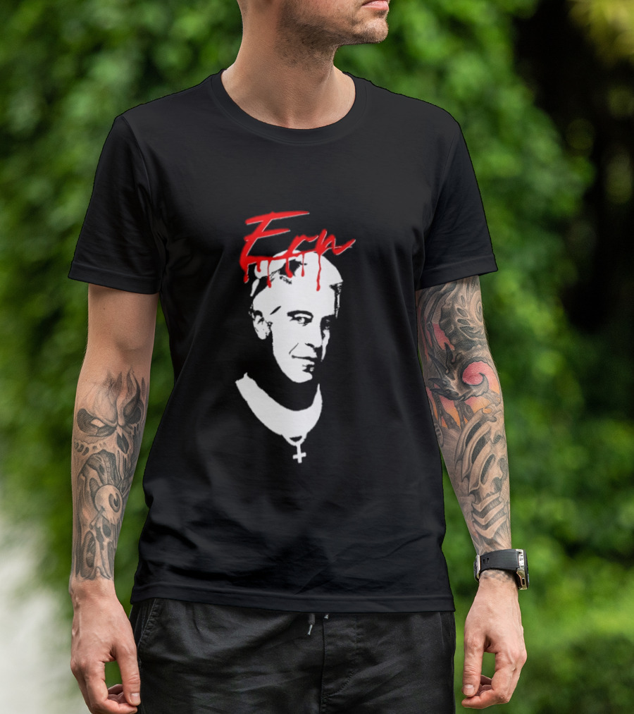 Epstein Priest With Dripping Red T-Shirt