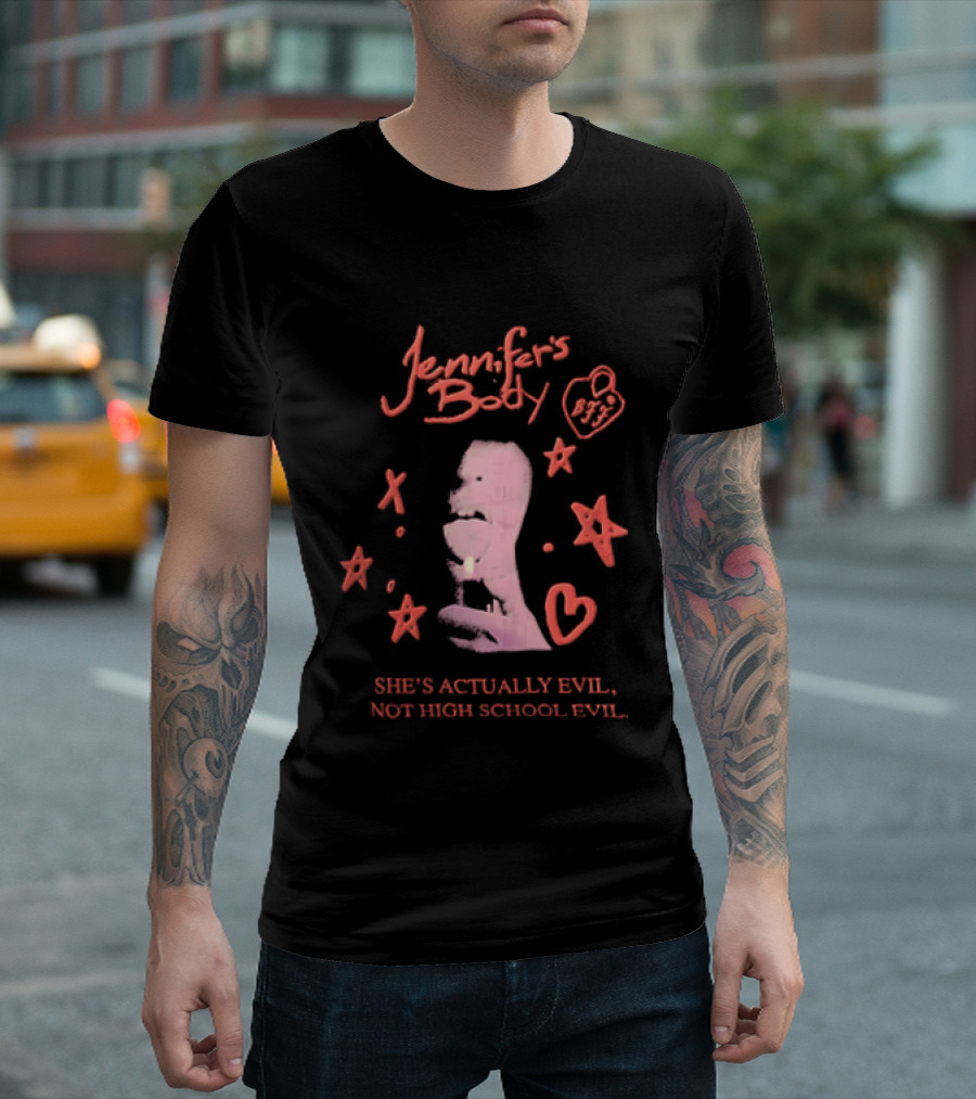 Jennifer's Body She's Actually Evil Not High School Evil Stars And Heart T-Shirt