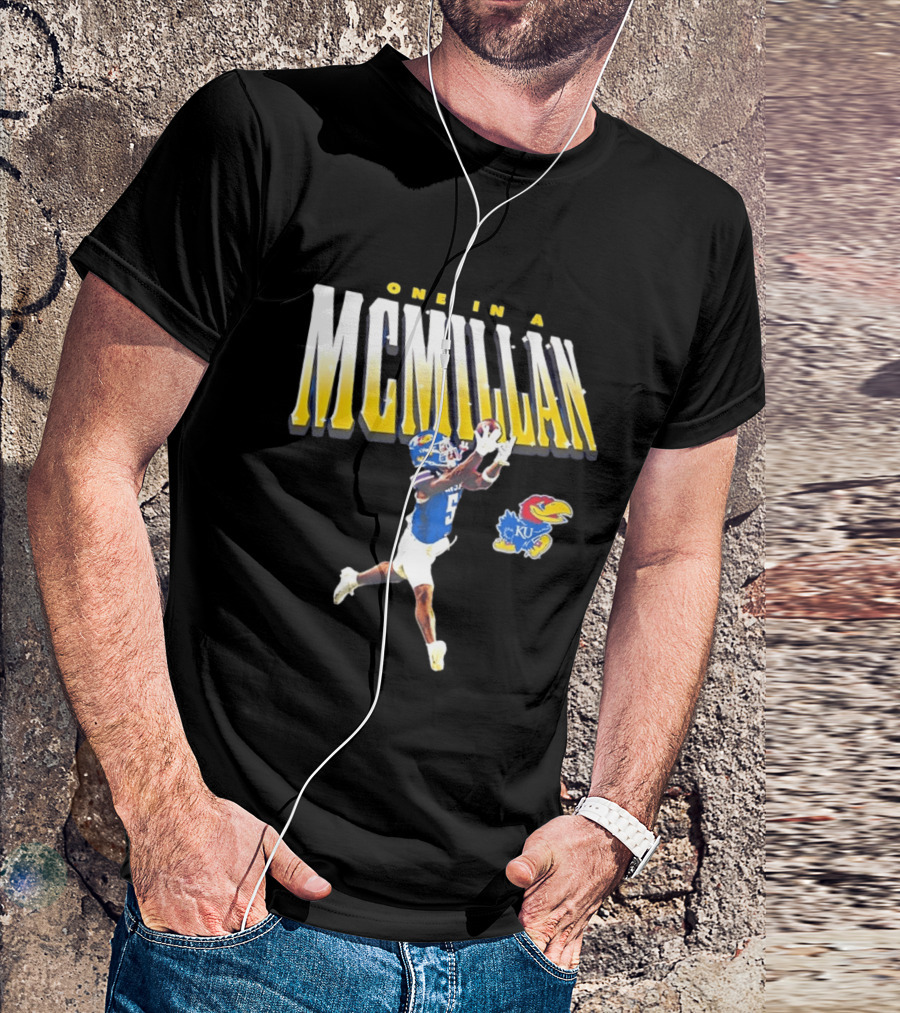 One In A McMillan Kansas Jayhawks KU Football Player Catching T-Shirt