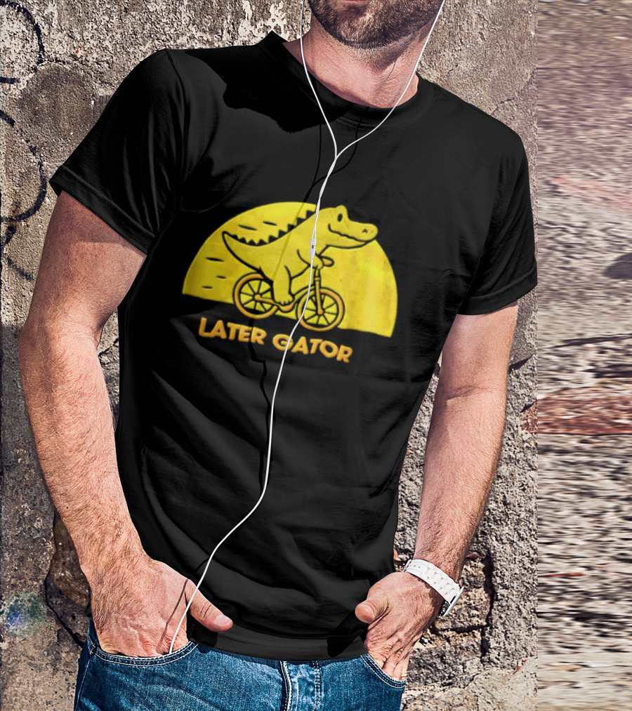Later Gator Riding Bicycle Fun T-Shirt