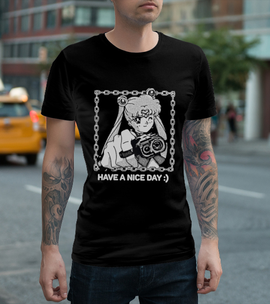 Sailor Moon Have A Nice Day Chain Frame Camera T-Shirt