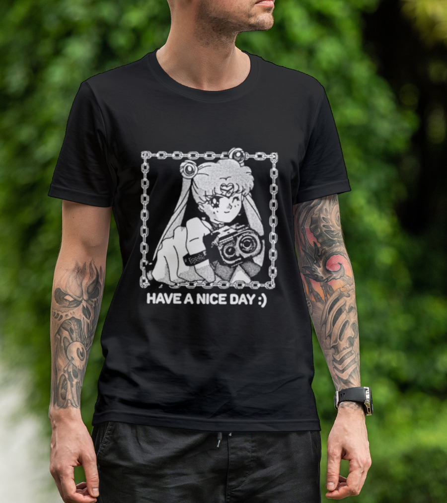 Sailor Moon Have A Nice Day Chain Frame Camera T-Shirt