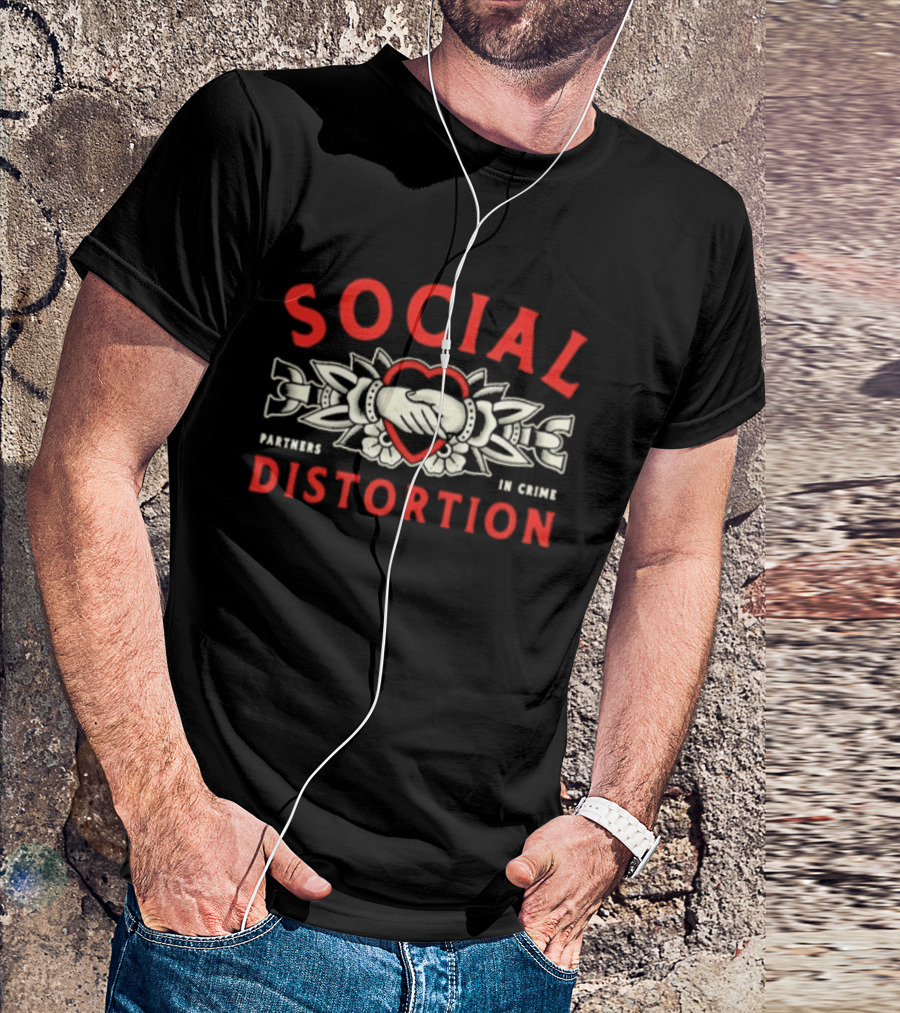 Social Distortion Partners In Crime Heart With Roses T-Shirt