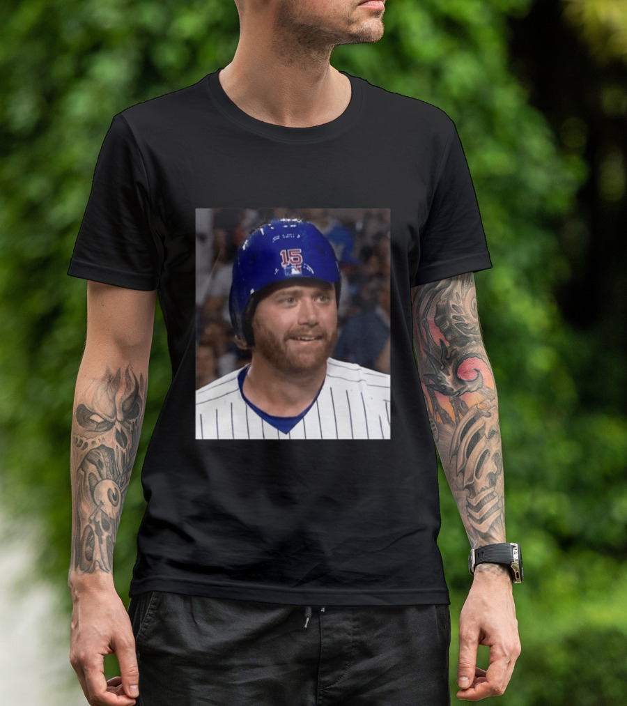 Taylor Davis Cubs Number 15 Helmet Stare T-Shirt