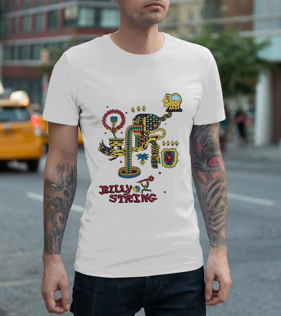 Billy Strings Store Surreal Psychedelic Art With Abstract Face And Colorful T-Shirt