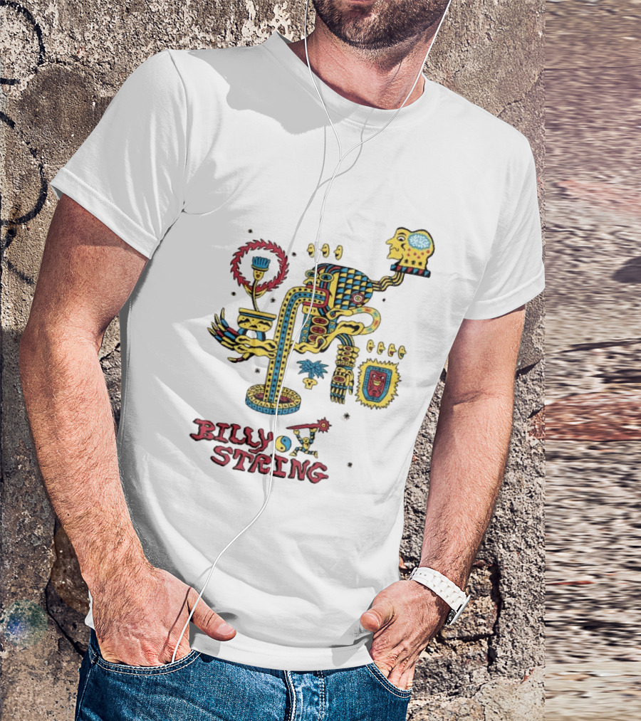 Billy Strings Store Surreal Psychedelic Art With Abstract Face And Colorful T-Shirt