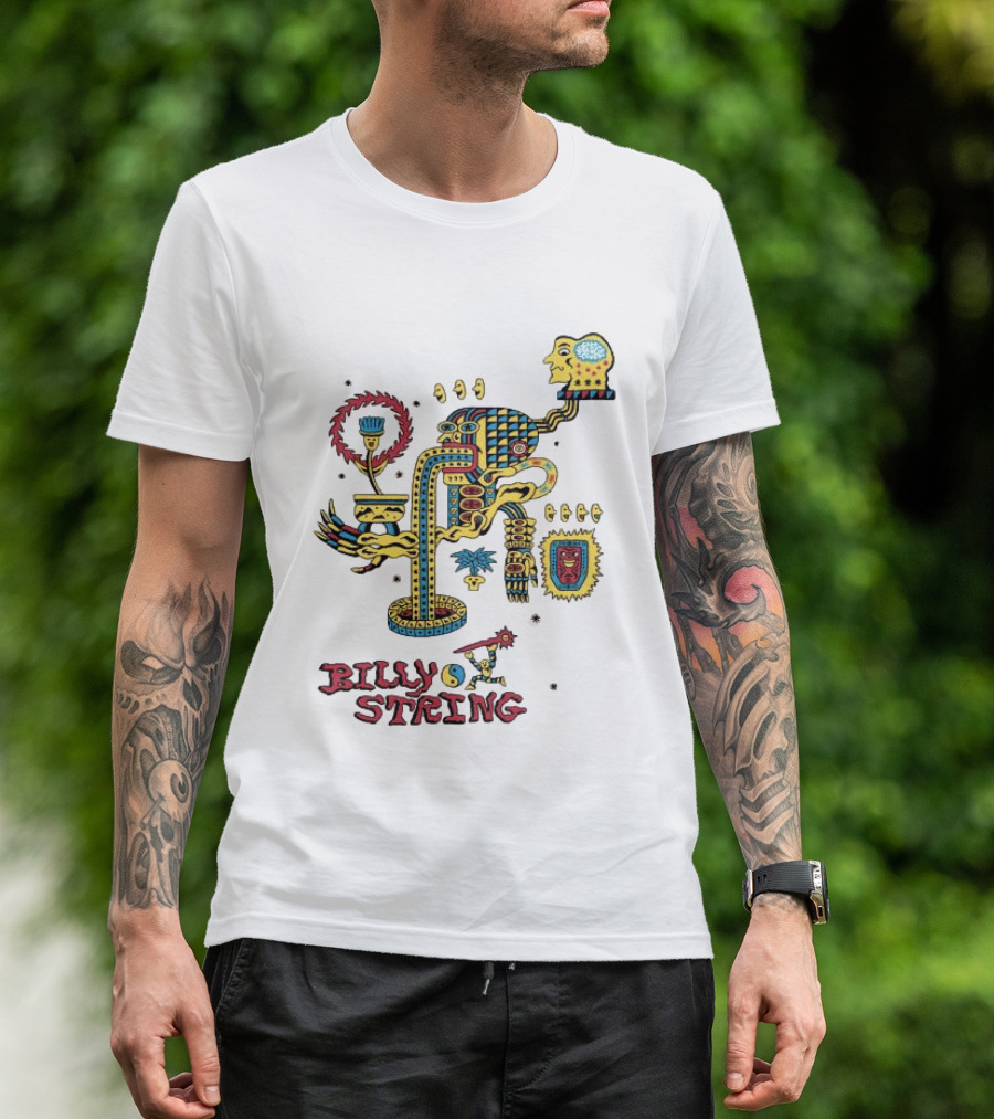 Billy Strings Store Surreal Psychedelic Art With Abstract Face And Colorful T-Shirt