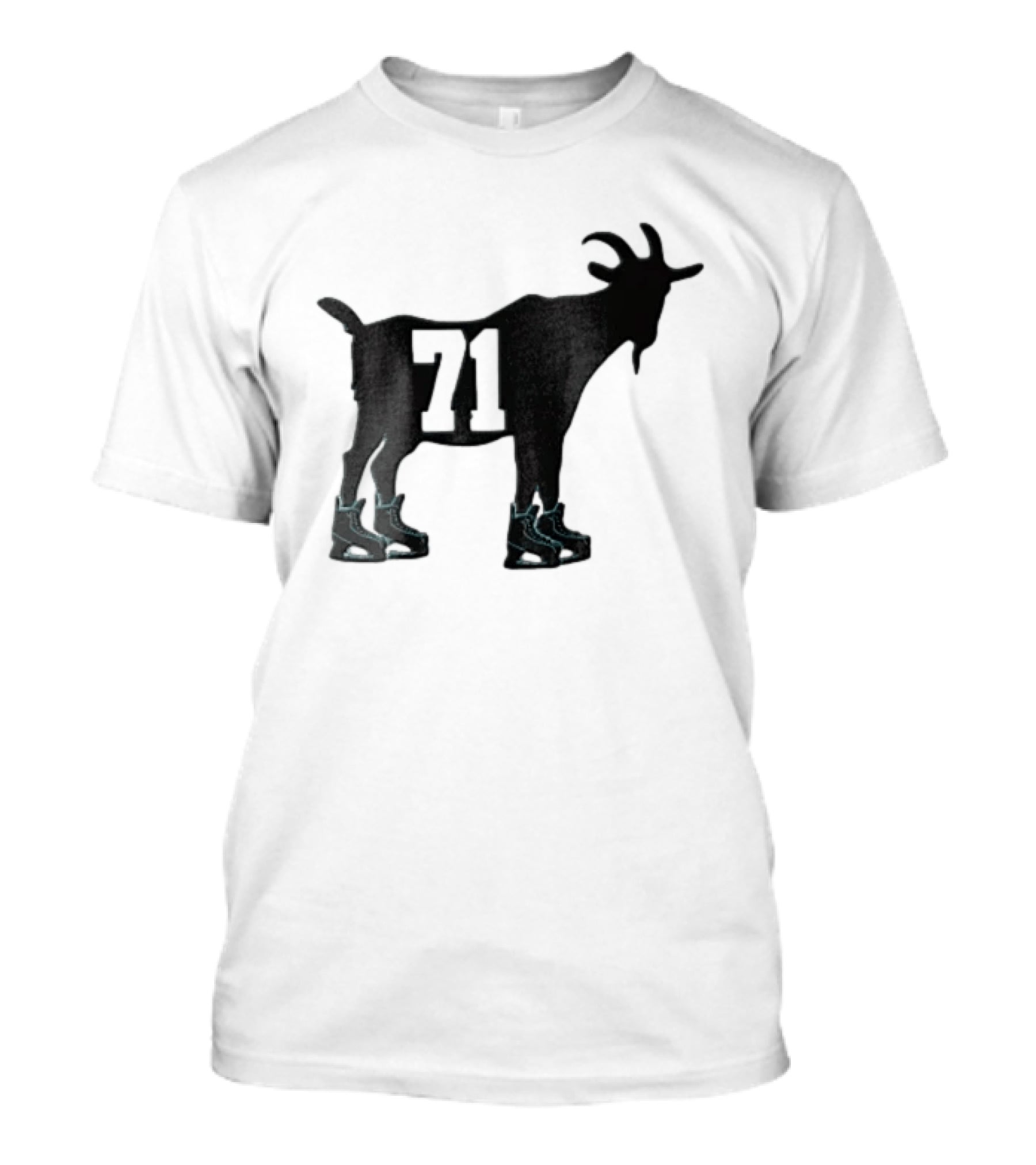 Boston Bruins 71 Goat Ice Skates Attilio Biasca Black T-Shirt