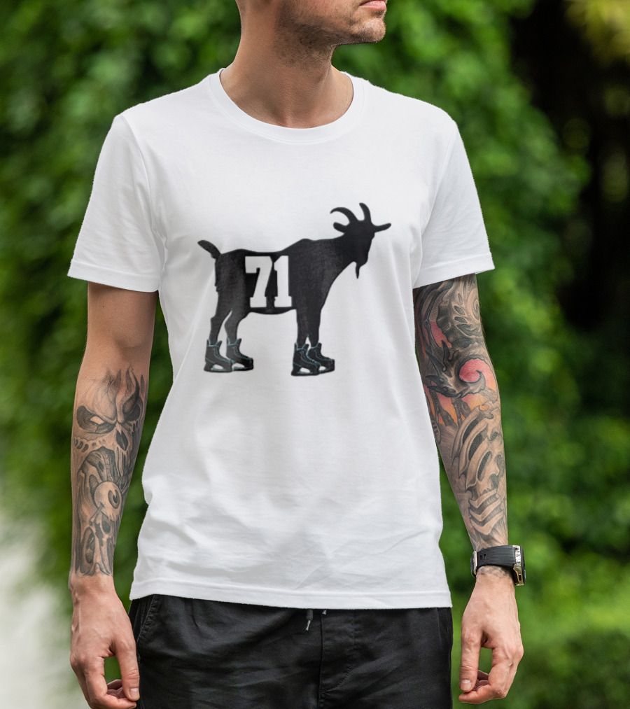 Boston Bruins 71 Goat Ice Skates Attilio Biasca Black T-Shirt
