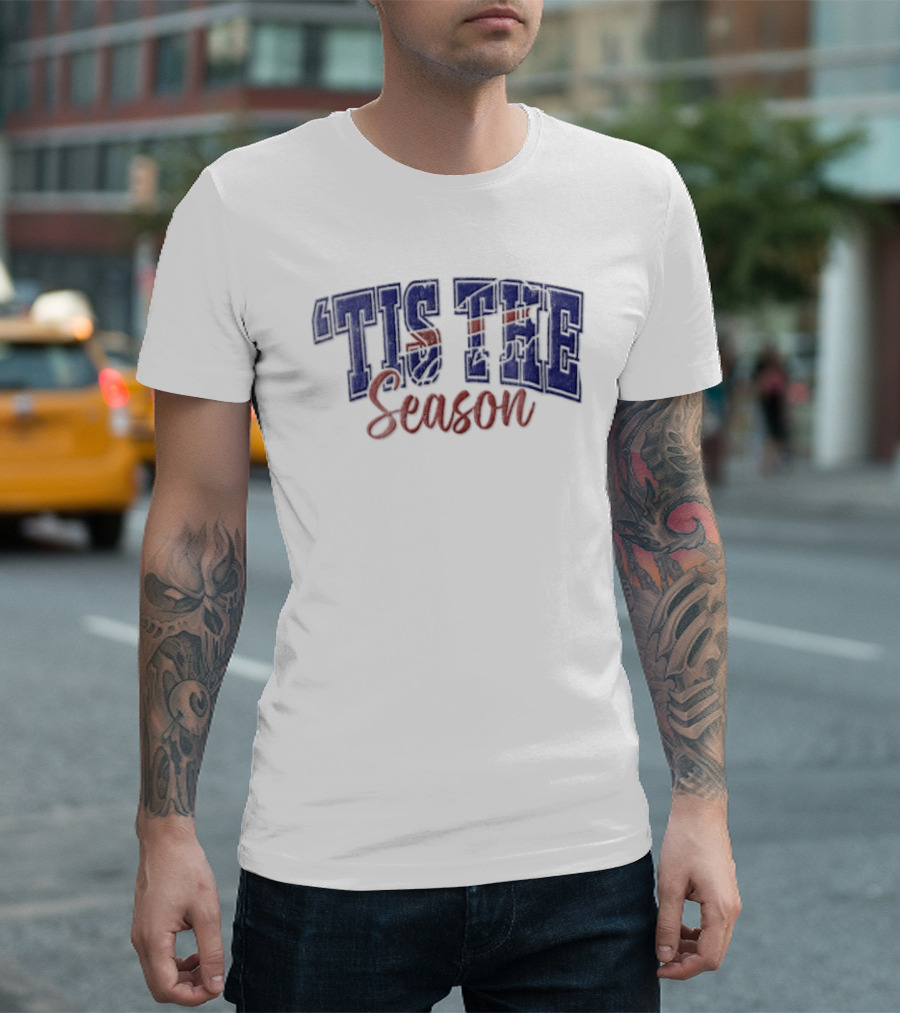 Buffalo Bills Tis The Season Distressed Lettering T-Shirt