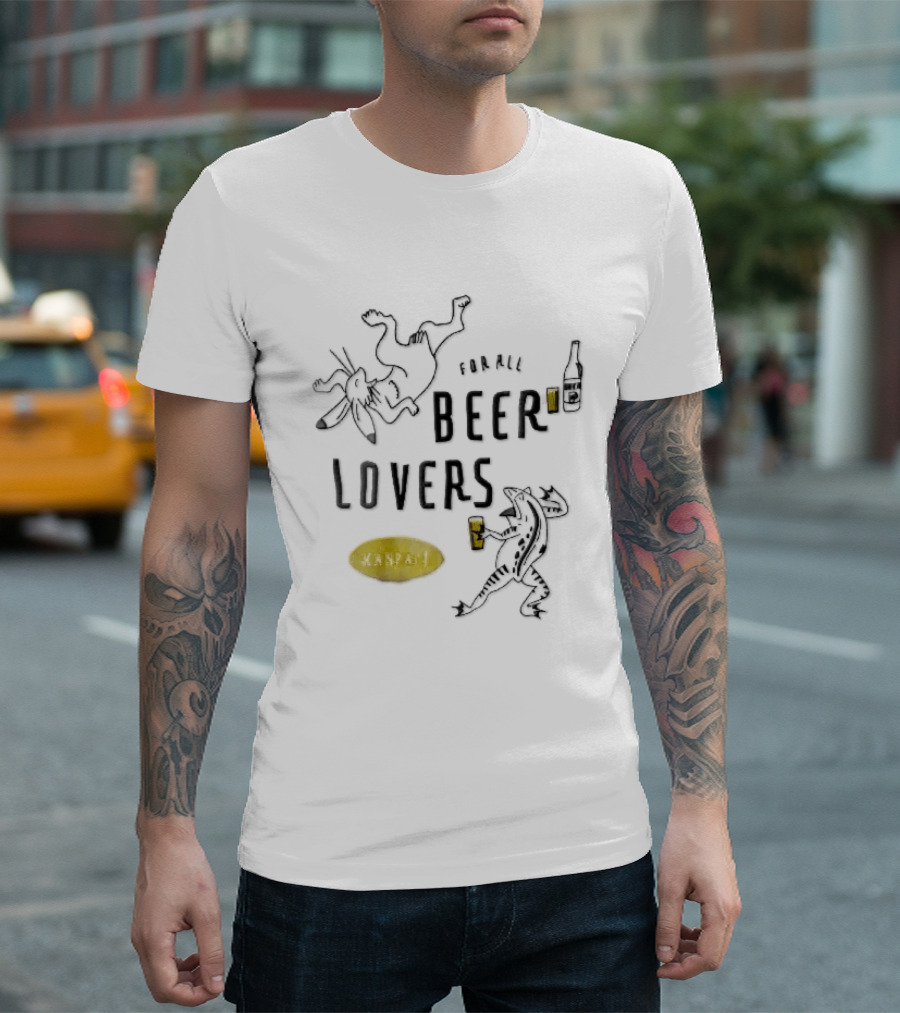 For All Beer Lovers Kanpai Choju Giga Dancing Rabbit Frog Kanpai Cheers T-Shirt