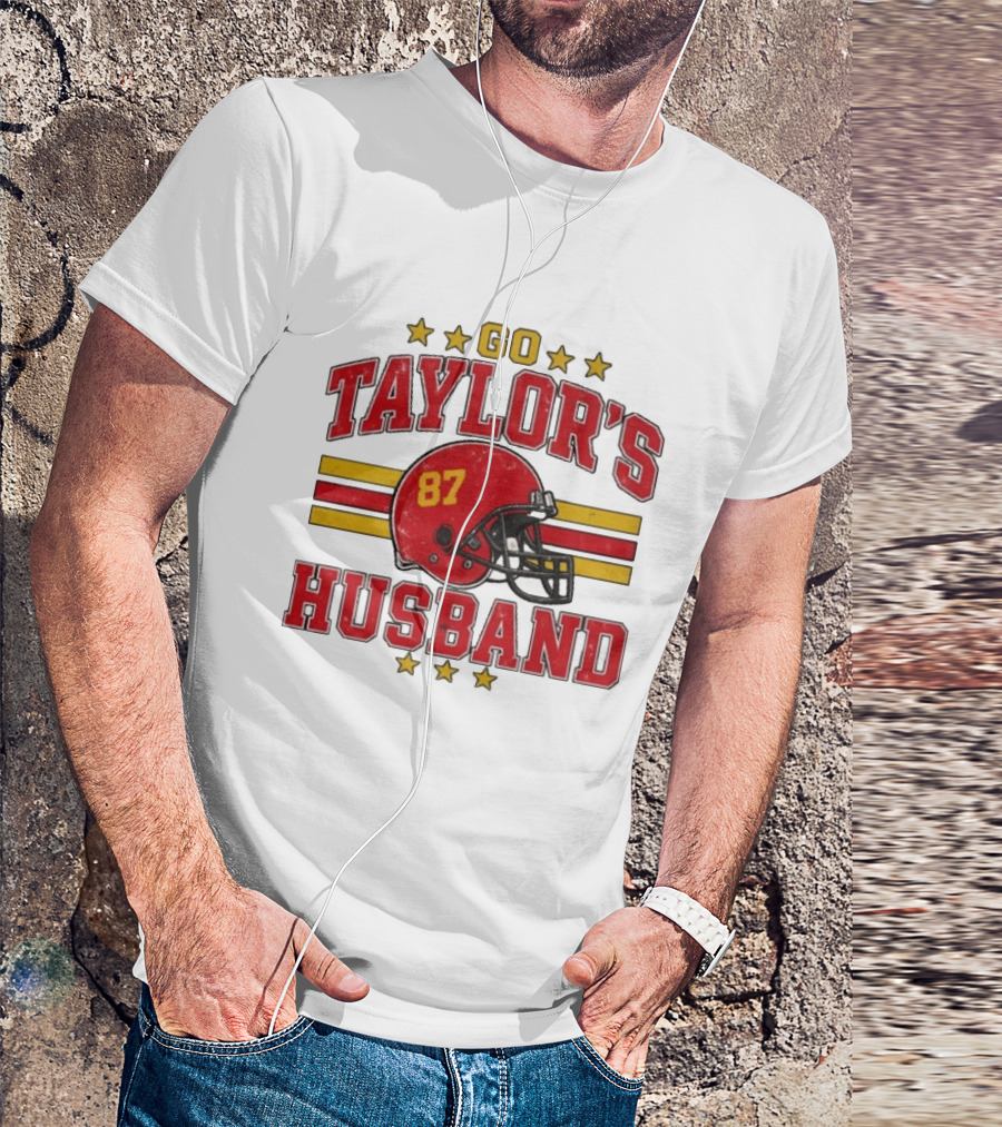 Go Taylor's Husband Football Helmet 87 Stars T-Shirt