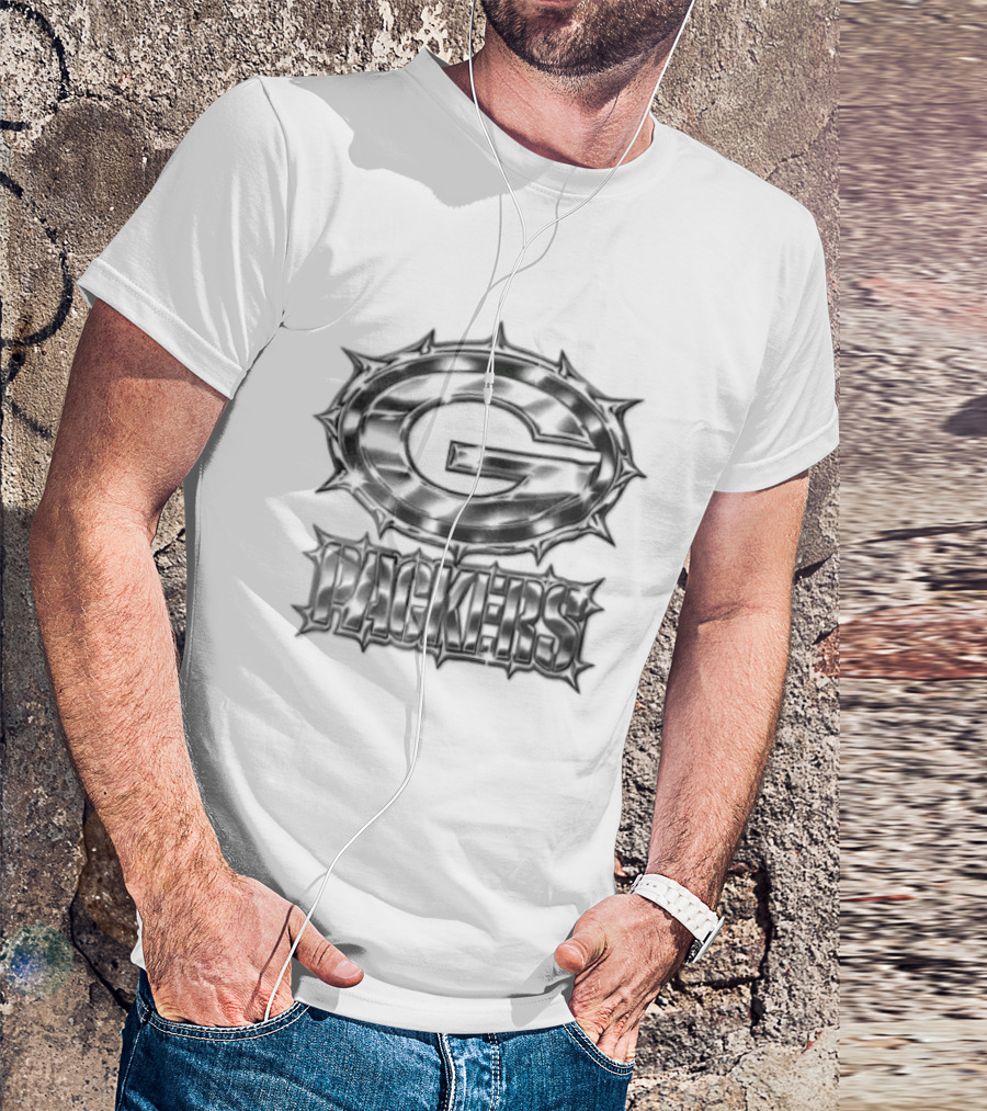 Green Bay Packers Metallic Football Team T-Shirt