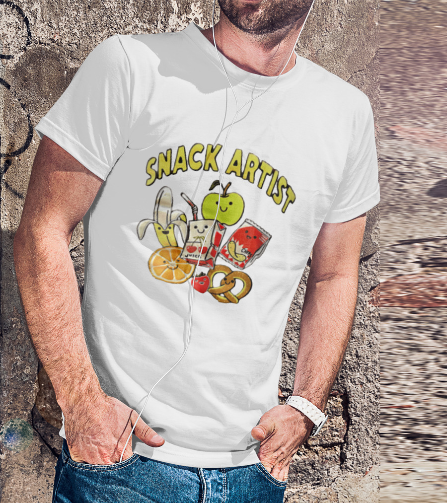 Snacks Juice Banana Apple Chips Pretzel Orange Cartoon T-Shirt