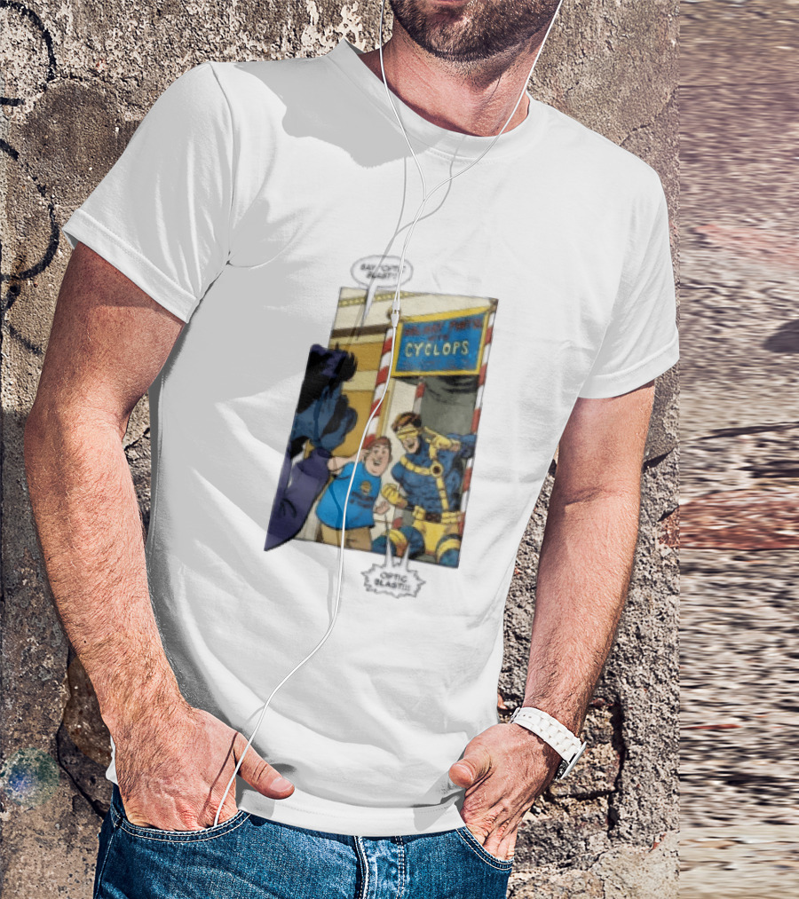 Cyclops Optic Blast Pose Comic Panel Marvel X Men Humor T-Shirt